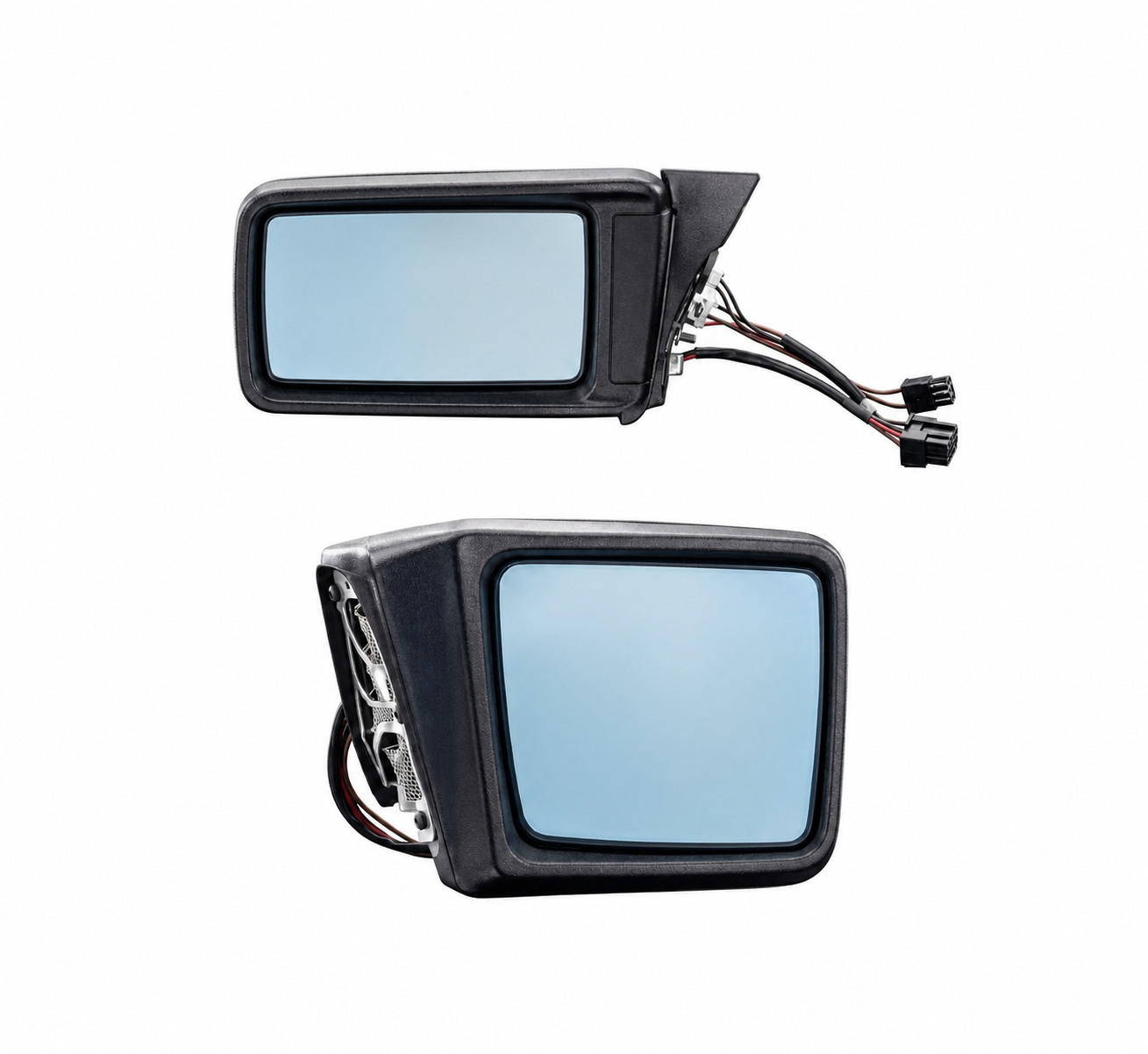 Mercedes-Benz W124 E-Class / W201 190-Class Driver and Passenger Side Power Mirror Set — Heated, Paintable, Manual Folding (1983–1995)