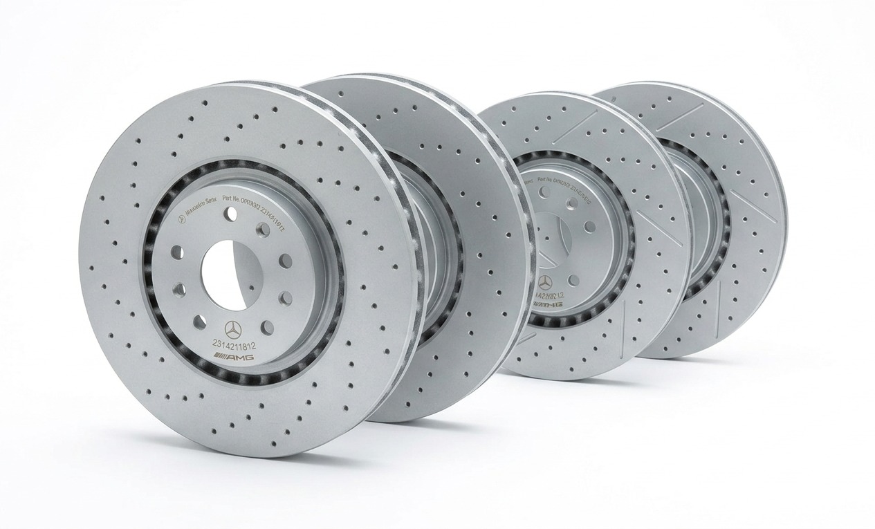 2010–2016 Mercedes-Benz E-Class Complete Front & Rear Brake Kit — Pads, Rotors & Wear Sensor